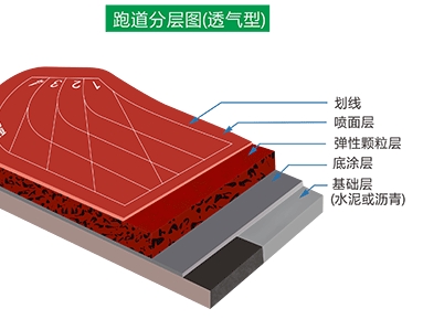 透气型塑胶跑道分层图